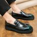 Suitable For All Seasons 2025 New Large Size Square Loafers For Men Patent Leather Glossy Height Increasing British Casual Hairstylist Big Toe_vogvips.com