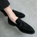 2025d British Style Casual Slip-On Pointed Toe Leather Shoes For Men Summer Korean Version Suede Tassel Hair Stylist Loafers_vogvips.com