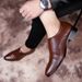 Large Size 48 Business Casual Leather For Men Youth Trendy Pointed Hairstylist Professional Work Men's Shoes_vogvips.com