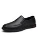 Men's Soft-soled Casual Leather Shoes Overfitting Lazy Rubber-soled Driving Loafers_vogvips.com