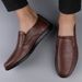 European Warm Series Large Size Cotton-Padded For Men, Genuine Leather Sole Soft Surface Lightweight Loafers, Men's Autumn Winter Business_vogvips.com