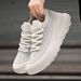 Euro Step Men's Summer Breathable 2025 New Pure Black Sports Running Casual Mesh Deodorant Thick Sole Trendy Shoes_vogvips.com