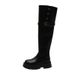 New Style Knight 2025 Black Autumn Winter Small Size Long Women High Boots Thick Sole_vogvips.com