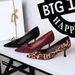 2632-3 European And American Style Elegant Party High Heels Stiletto Leopard Print Shallow Bow Velvet Pointed Mid Heel_vogvips.com