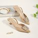 Women’s Shoes Pointed Rhinestone Metal Buckle Decorated Slingback Sandals For Women Elegant Stiletto Mule Front Cover Back Empty Sandals_vogvips.com