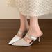 Chuyuji French-style Closed-toe Sandals For Women, Summer Backless Stiletto He, Elegant Socialite Pointed-toe High_vogvips.com