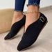 Women’s Shoes Rhinestones V Neck Casual Shoes Fashion Large Size 43 Shoes Flat Shoes Simple Slip On Shoes_vogvips.com