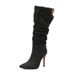 Women Boots Knee High Boots Heel Boots Women Ankle Boots Autumn Winter Short Boots New Side Zipper Rivet Cowboy High Tube Knight Pile Stiletto Large_vogvips.com