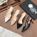 Nude French Style Closed-Toe Sandals For Women Summer Elegant Sexy Pointed Toe High Heels Stiletto Back Strap Single_vogvips.com