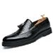 Trendy Fashion Slip-On Casual Leather For Men Brogue Carved Pattern Thick Sole British Tassel Shoes_vogvips.com