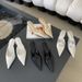 Pointed Toe Open Back Mules For Women 2025 New Style Silver Gold Black French High Heel Sandals_vogvips.com