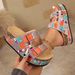 plus Size Women's Platform Sandals Rhinestone Double Buckle Cork European American Style Summer Beach Slippers_vogvips.com