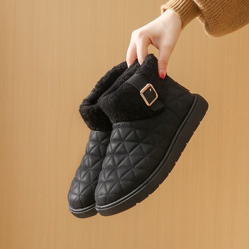 Classic Velvet High-top Cotton Boots Female Student Tide Warm Casual Cotton Shoes_vogvips.com