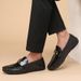 Euro Step Elderly Head Patent Leather Loafers Black Men's Shallow Mouth Autumn Winter Cowhide Trendy Fashion Casual Shoes A7961_vogvips.com
