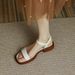 Women’s Shoes Large Size Summer One Word Square Heel Sandals Retro Open Toe Sandals Soft Sole Versatile Single Shoes_vogvips.com