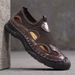 Plus-Size Handmade Stitched Mesh Shoes For Men, Summer Breathable Closed-Toe Sandals, Men's Outdoor Casual Mesh Hole Bea_vogvips.com