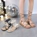 Women's Strappy High-heeled Sandals, Roman Style, Square Toe, Chunky Heel, New Summer Fashion Trend, Retro And Elegant,_vogvips.com