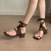 2025 New Elegant Niche Strap Square-Toe Sandals, Black Thin Straps, Versatile Internet Celebrity Style Open-Toe Low-Heel_vogvips.com