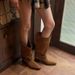 Cowhide Version Zhao Lusi Same Style Pile New Winter Melad Western Cowboy Chunky Heel Pointed Toe Short Boots For Women_vogvips.com
