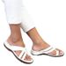 2025 Summer New Slippers, Casual Slope Heels, Toe Sandals, Solid Color, Large Size Women's Shoes_vogvips.com