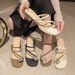 Summer Gentle Wind Rhinestone Flower Flip-flop Chunky Heel Sandals Women's Outdoor Square Toe Transparent High Heel Sandals_vogvips.com