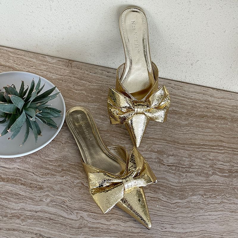 Women's Flat Beach 2024 Fashion Butterfly Knot Women's Apartments With Shoes Slippers Mules_vogvips.com