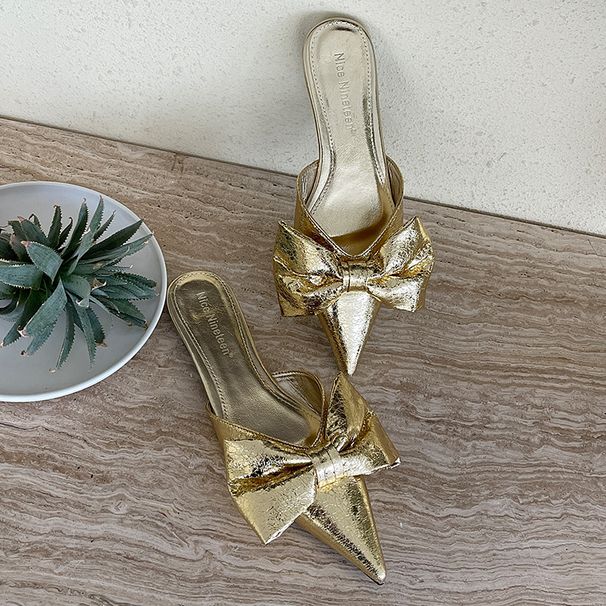 Women's Flat Beach 2024 Fashion Butterfly Knot Women's Apartments With Shoes Slippers Mules_vogvips.com