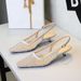 Pointed Single Shoes, Low-heeled Mesh Yarn, Breathable, Hollowed Out, Rear Strap Women's Shoes_vogvips.com