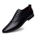 Men's Pointed Leather Shoes, Formal Lace-up Leather Shoes Men's Wedding Shoes_vogvips.com