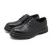 Euro Step 2025 Spring Autumn British Style Big Business Casual Leather Men Lightweight Thick Sole Derby Shoes Black Round Toe_vogvips.com
