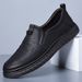 Large Size Soft Leather Men's Cowhide Sole Versatile Slip-On Casual Summer Breathable Driving Shoes_vogvips.com
