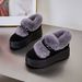 Women's Shoes Thickened Snow Boots Autumn And Winter Heightened Thick Sole 2024 Cotton Shoes Cowhide Genuine Fur Genuine Leather Shoes Wear Resistant_vogvips.com