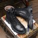 European Warm Series Fleece-Lined Genuine Leather Motorcycle Martin For Men, British Style High-Top Work Boots, Versatile Zipper Mid-Top_vogvips.com