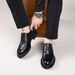 Autum High-Ed Top Layer Cowhide Busiess Me's Commutig Geuie Leather Thick Sole Casual Lace-Up Sigle Shoes For_vogvips.com