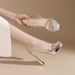 Transparent One-line High-heeled Sandals For Women New Arrivalwaterproof Platform Outwear Stiletto Open Toe Small Size Royal Sister Classyplaid_vogvips.com