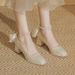 Chunky Heel Wedding Women High Heels Bride 2025 Spring New Mary Jane Women's Square Toe Single Shoes_vogvips.com