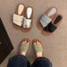 Ins-s Flat Roman Women, Suitable For Outdoor Wear Summer, Beach Sandals With Soft Soles, One-strap Slippers In Ins_vogvips.com