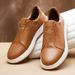 Leather Casual Men's Shoes With Round Toe, One Foot Fit, Sports Board British Business Breathable Driving Le Fu Shoes,_vogvips.com