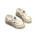 Women's High Thick Bottom Canvas Shoes Casual Retro Heightening Design Spring New Style Student Fashion Flip Top Lace-Up_vogvips.com