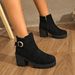 Leopard Print Platform Mid Heel Ankle Boots Chunky Fashion Boots Autumn New Plus Size For Women_vogvips.com