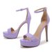New Large Size Round Head Stiletto High Heels Women S Line Bag With Buckle Fashion Sandals_vogvips.com