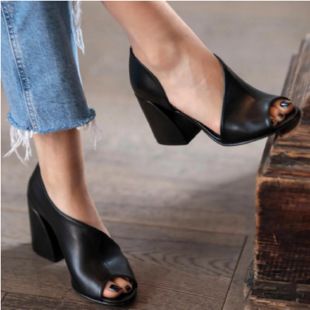 Women's New Summer Large Size Open Toe Fish Mouth Sandals Comfortable Casual Low Block Heel Flat Sandals For Ladies Daily Outdoor Wear_vogvips.com