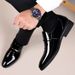 Men's business patent autumn and winter, men's new pointed toe shoes, low top formal dress, large size leather shoes_vogvips.com