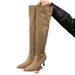 High Heel Khaki Over-the-Knee Slouch For Women 2024 New Autumn Winter Pointed Toe Slim Long Tube Riding Boots_vogvips.com