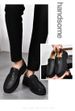 Embossed Crocodile Pattern Men's Shoes Large Size Foot Cover Casual Men's Leather Shoes Dad Shoes_vogvips.com