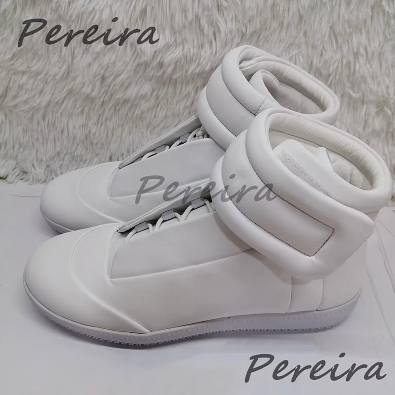 Black Genuine Leather Men's Casual Shoes Street Style Round Toe High-Top Sneakers Autumn Winter Mixed Colors Outdoor Men_vogvips.com