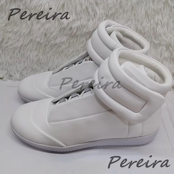 Black Genuine Leather Men's Casual Shoes Street Style Round Toe High-Top Sneakers Autumn Winter Mixed Colors Outdoor Men_vogvips.com