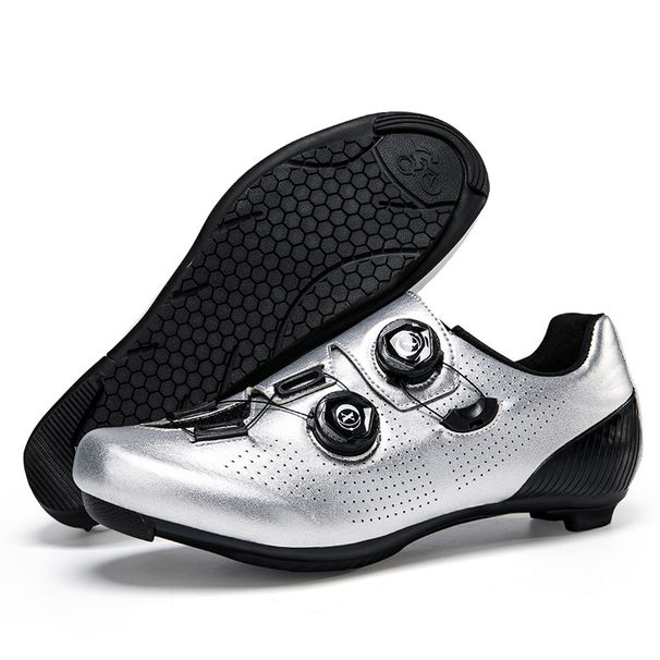 New Style Cycling Shoes With Locks, Double Buckle Lock Shoes, Men's And Women's Road Bicycle Power Shoes, Hard Bottom Mountain Bike Rubber Bottom_vogvips.com