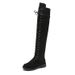 2020 Autumn Winter New Style Lace-Up Round Toe Patent Leather Long Women's Boots Large Size 41-43_vogvips.com