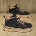 Men’s Shoes new autumn breathable British style retro casual leather boots black high top men's shoes_vogvips.com